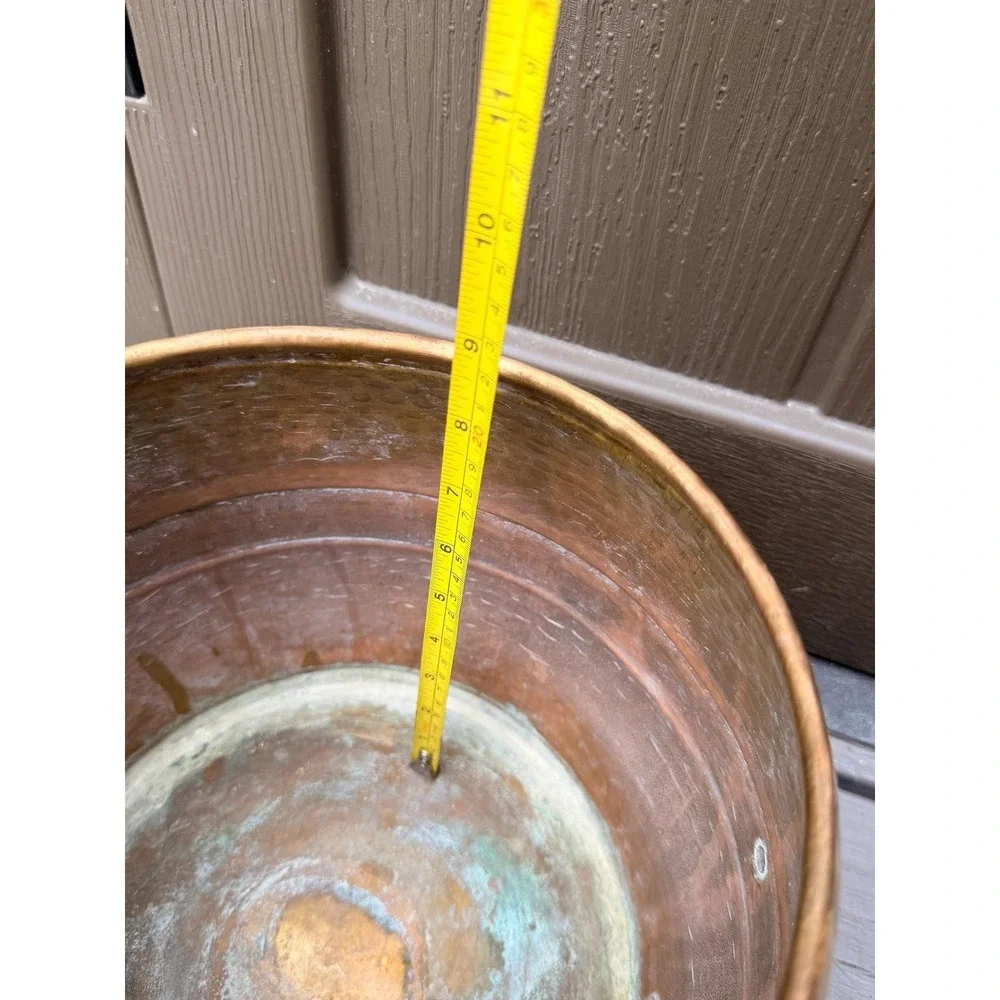 Hammered Brass Planter Large | Boho Luxe Indian Vessel, Rustic Modern Home Decor